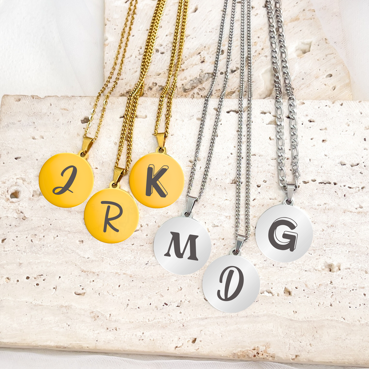 Initial Disc Necklace