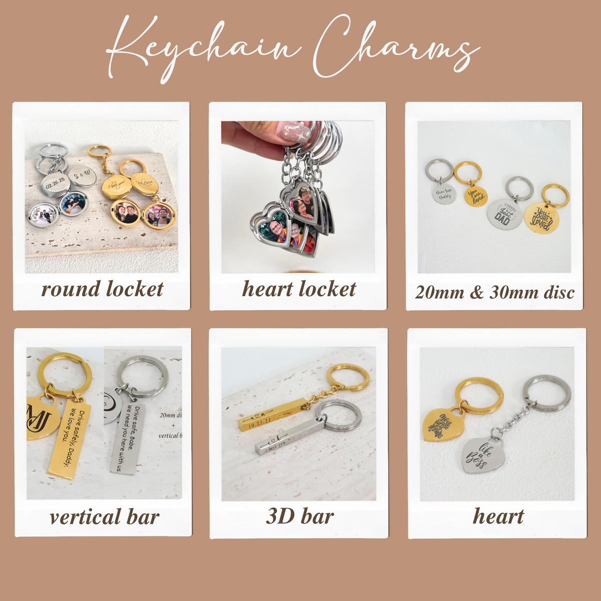 Custom Keychains with 2 Charms