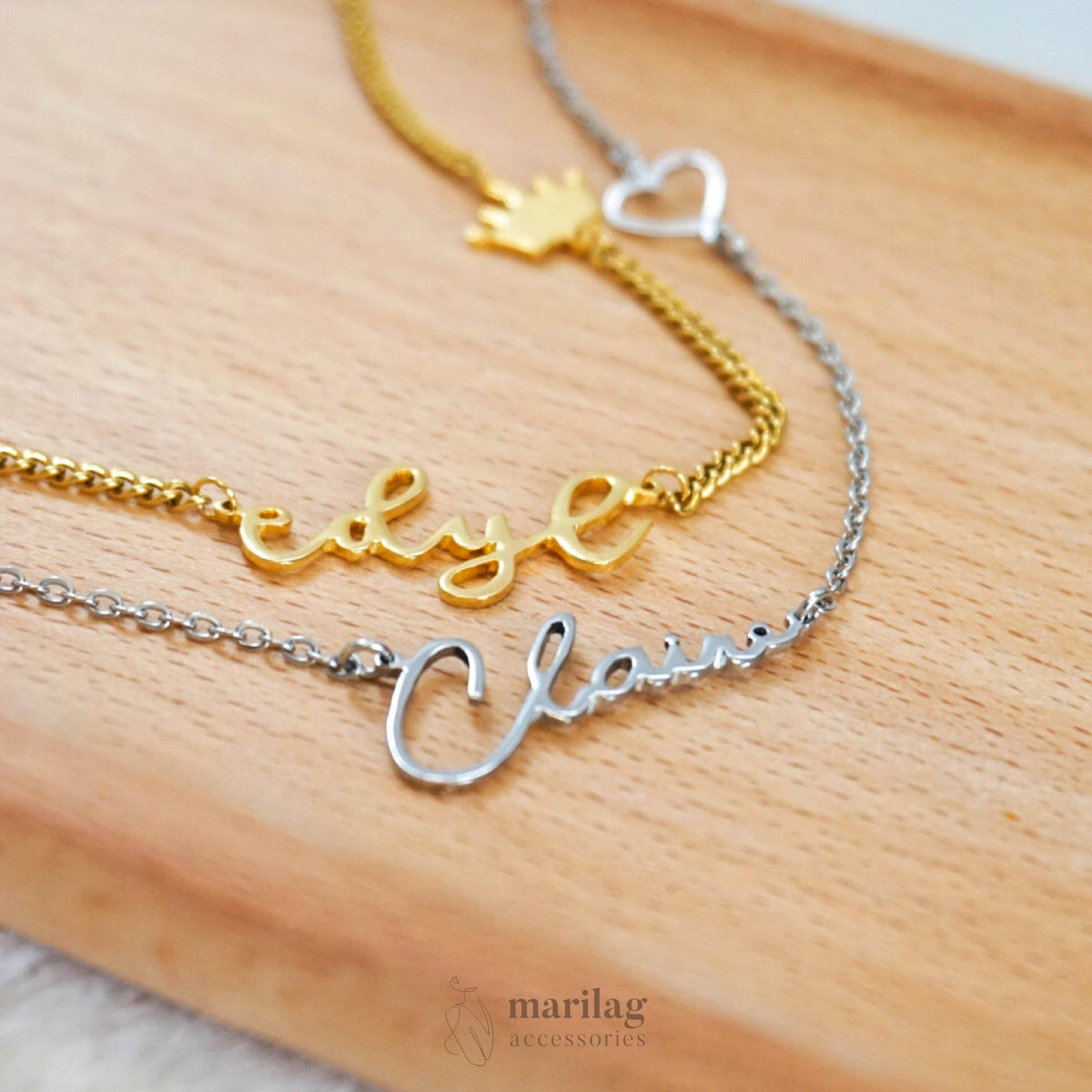Namesake Accessory Name Necklace with Sideway Figure – Marilag Accessories PH