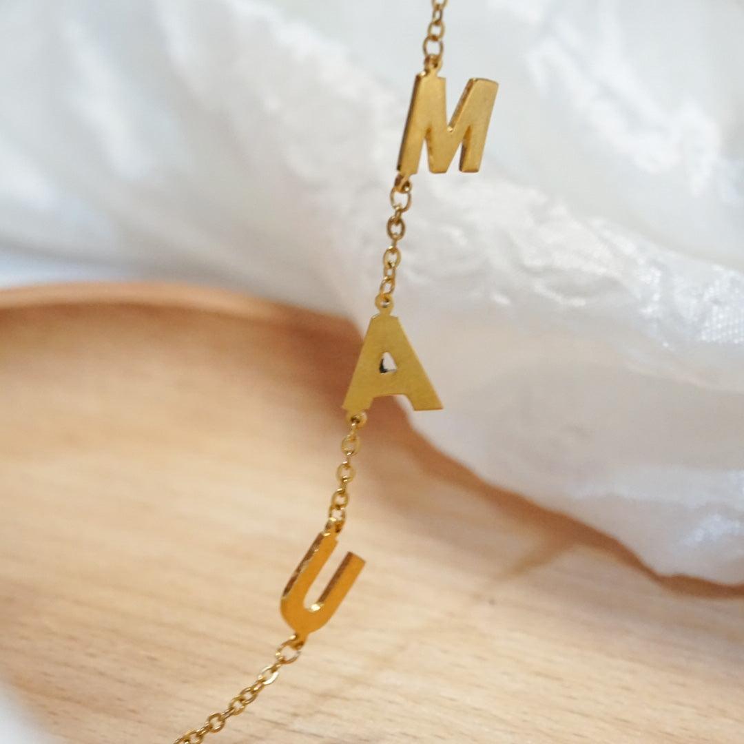 Sideways Initial Necklace (1-2 Letters) - Marilag Accessories PH